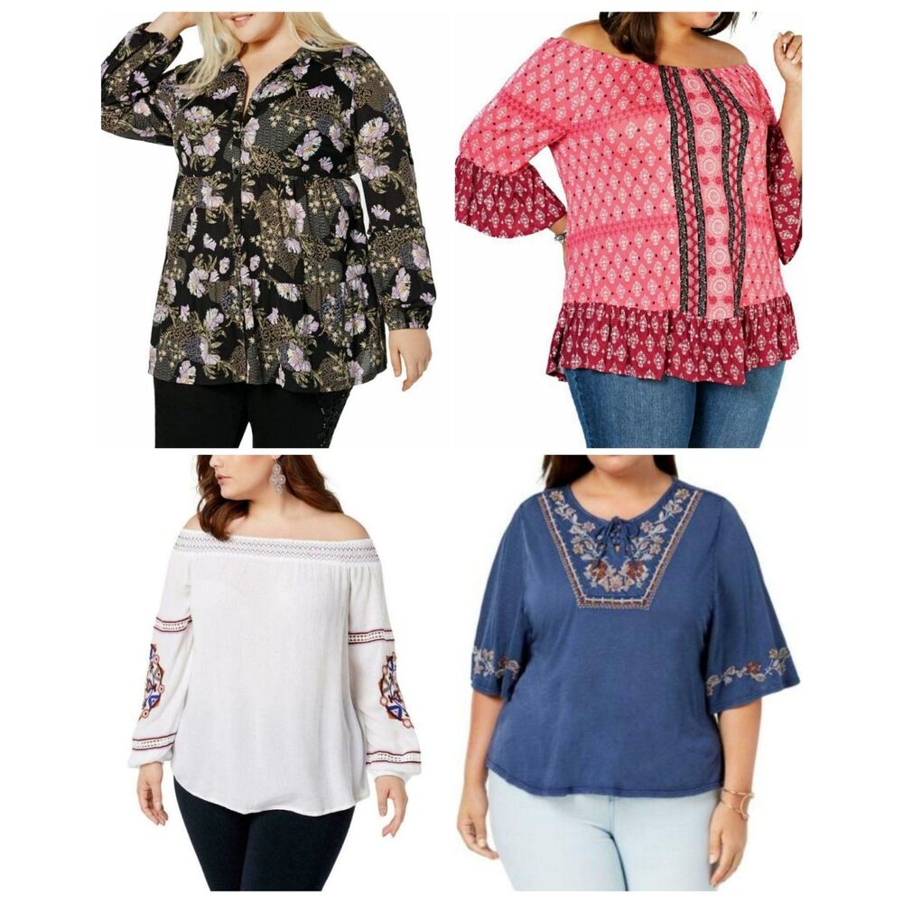 NWT 4 Piece Blouse Bundle Top Lot Off the Shoulder - Plus 2X - Style & Co & Inc